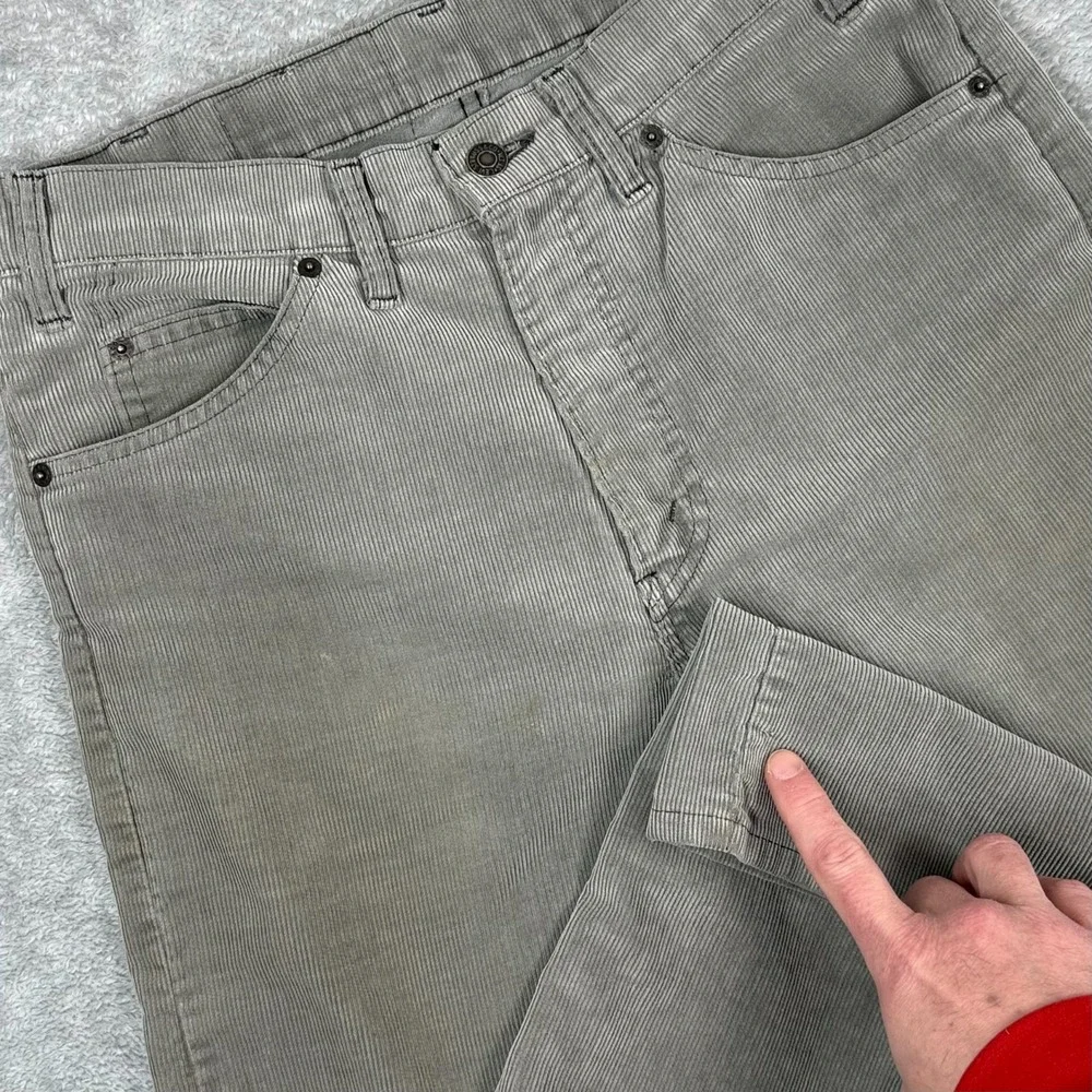 Vintage 80s Levi's 505 Corduroy Pants Mens‎ 31x34 Gray Regular Straight Leg USA